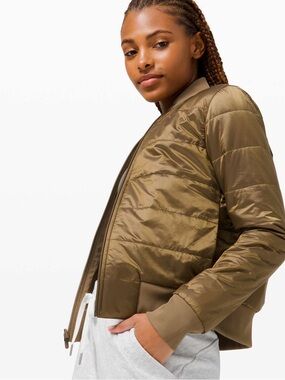 Lululemon Non-Stop Bomber Reversible Nylon Quilted Jacket in Frontier